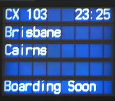 Cathay Pacific Flug No. CX103 Hong Kong - Cairns