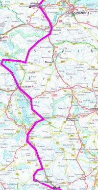 Die Route von Letterkenny nach Kells